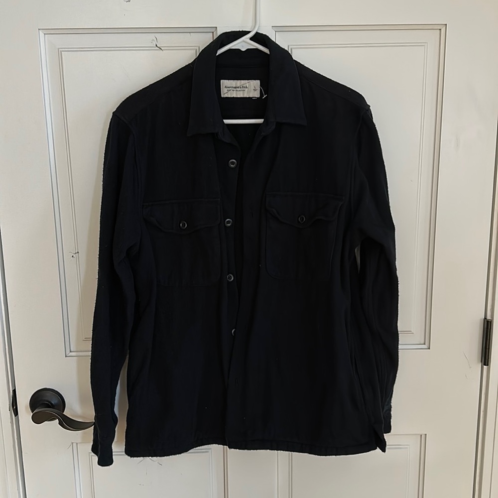 ABERCROMBIE & FITCH • Black Shacket • LARGE